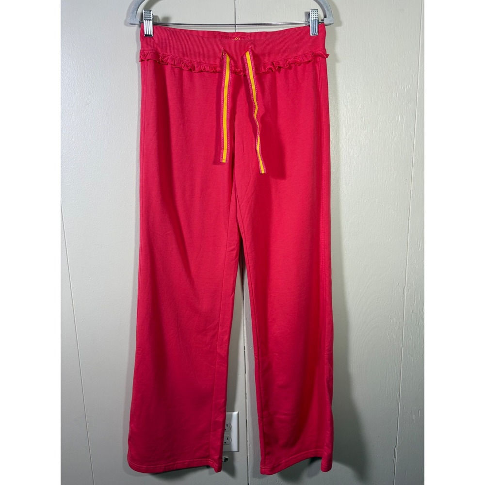 SO Sweatpants M Wide Leg Drawstring Lounge Pants Pink Y2K Vtg Mcbling Girly